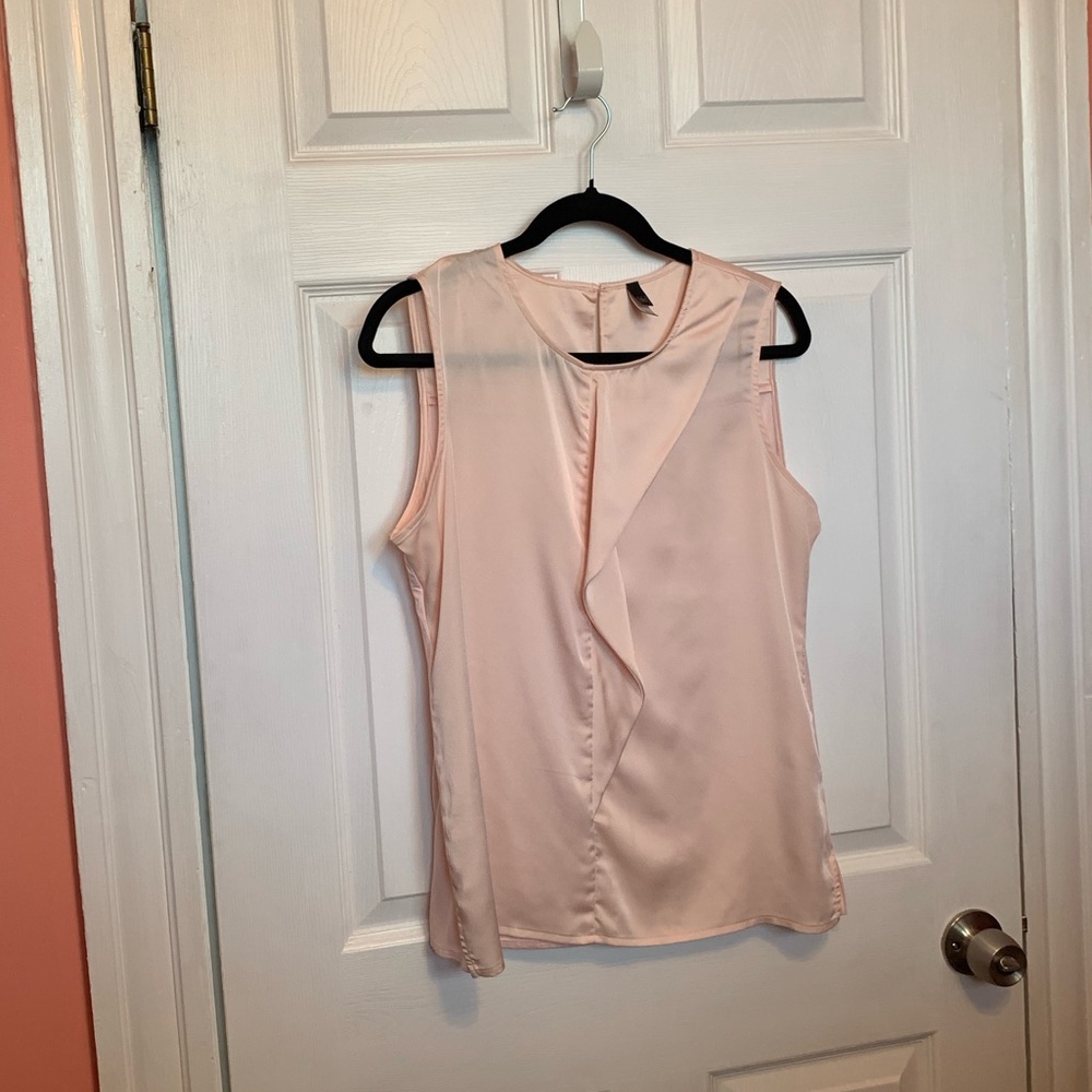 Ruffle-Detail Satin Sleeveless Camisole - Light Pink